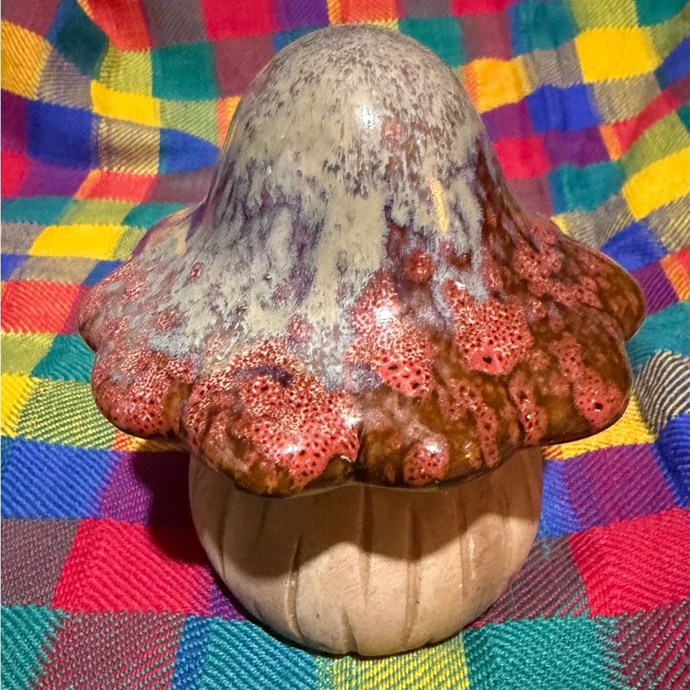 Glazed Ceramic Mushroom Wide